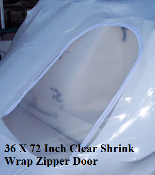 36 x 72 Clear Shrink Wrap Zipper Access Door