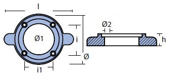 Yanmar Saildrive Collar Zinc Anode SD-20-30-40-50 Replaces 196420 02652