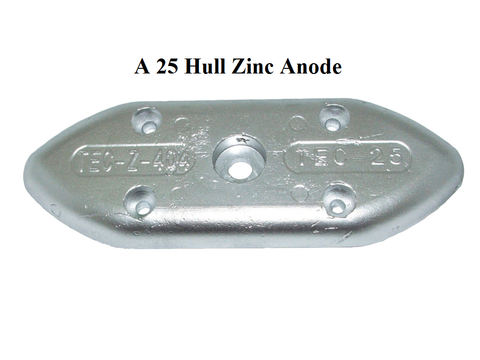 A25 Zinc Anode Hull Plate Zinc 9-1/4 Long