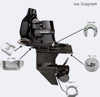 Aluminum Anode Kit For Mercruiser Alpha 1 Generation 2 Includes Hardware