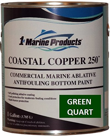 Coastal Copper 250 Ablative Antifouling Bottom Paint GREEN QUART Marine Paint