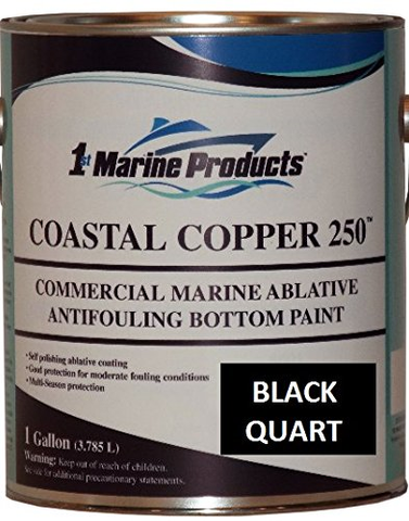 Coastal Copper 250 Ablative Antifouling Marine Paint Black Quart