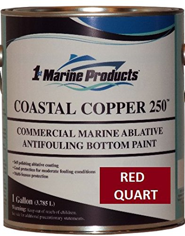 Coastal Copper 250 Ablative Anitfouling Marine Bottom Paint Red Quart